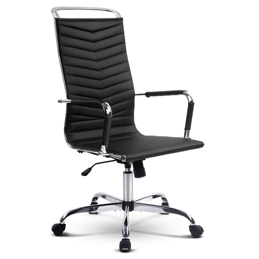 Eames Replica Office Chair Executive High Back Seating PU Leather Black