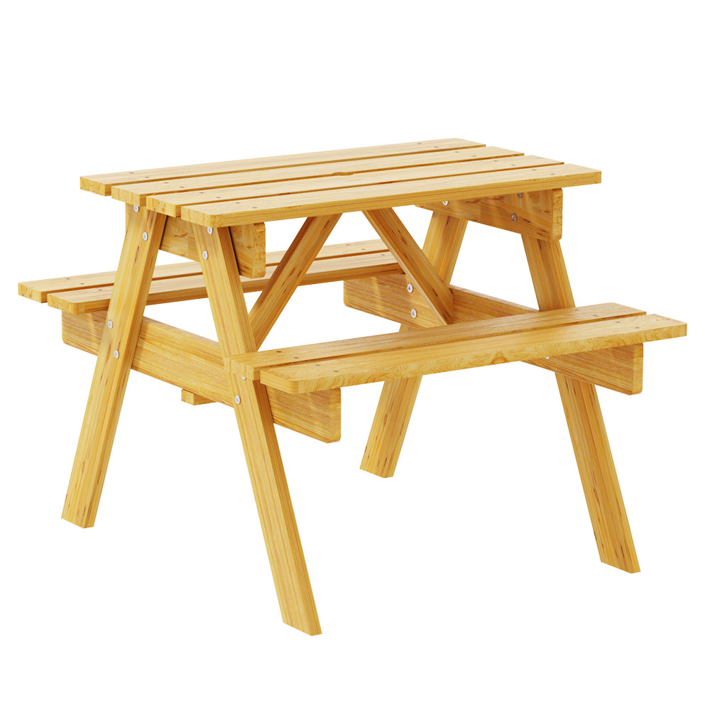 Keezi Kids Outdoor Table and Chairs Picnic Bench Seat Children Wooden Indoor