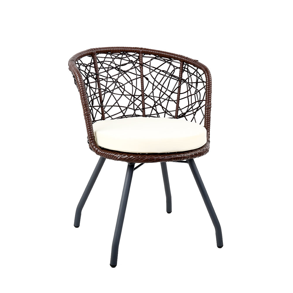 Gardeon Outdoor Patio Chair and Table - Brown