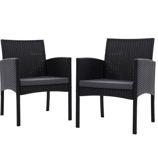 Outdoor Bistro Chairs Patio Furniture Dining Chair Wicker Garden Cushion Gardeon