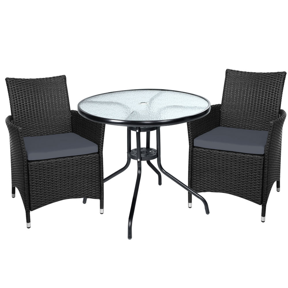 Gardeon Outdoor Furniture Dining Chair Table Bistro Set Wicker Patio Setting Tea Coffee Cafe Bar Set