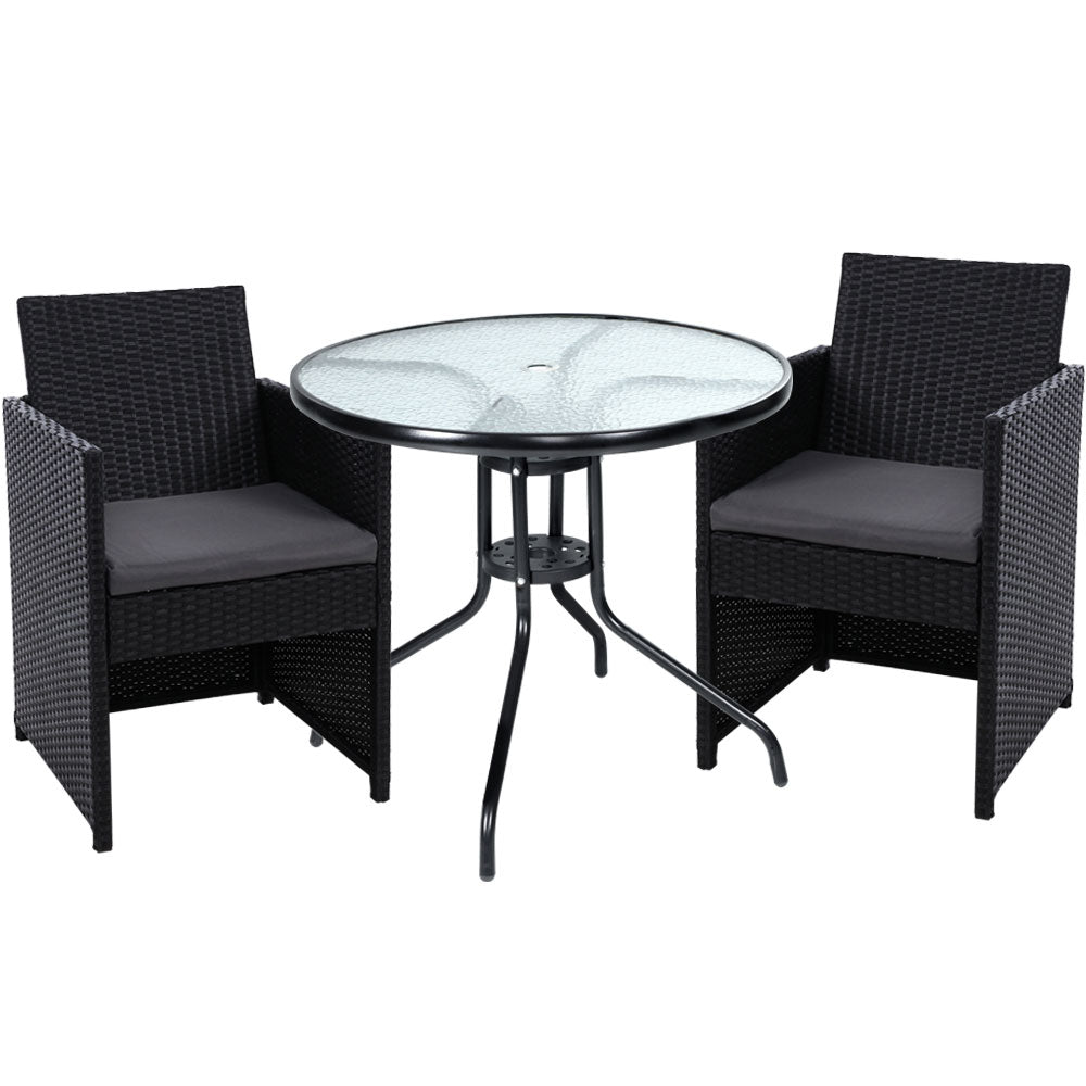 Gardeon Patio Furniture Dining Chairs Table Patio Setting Bistro Set Wicker Tea Coffee Cafe Bar Set