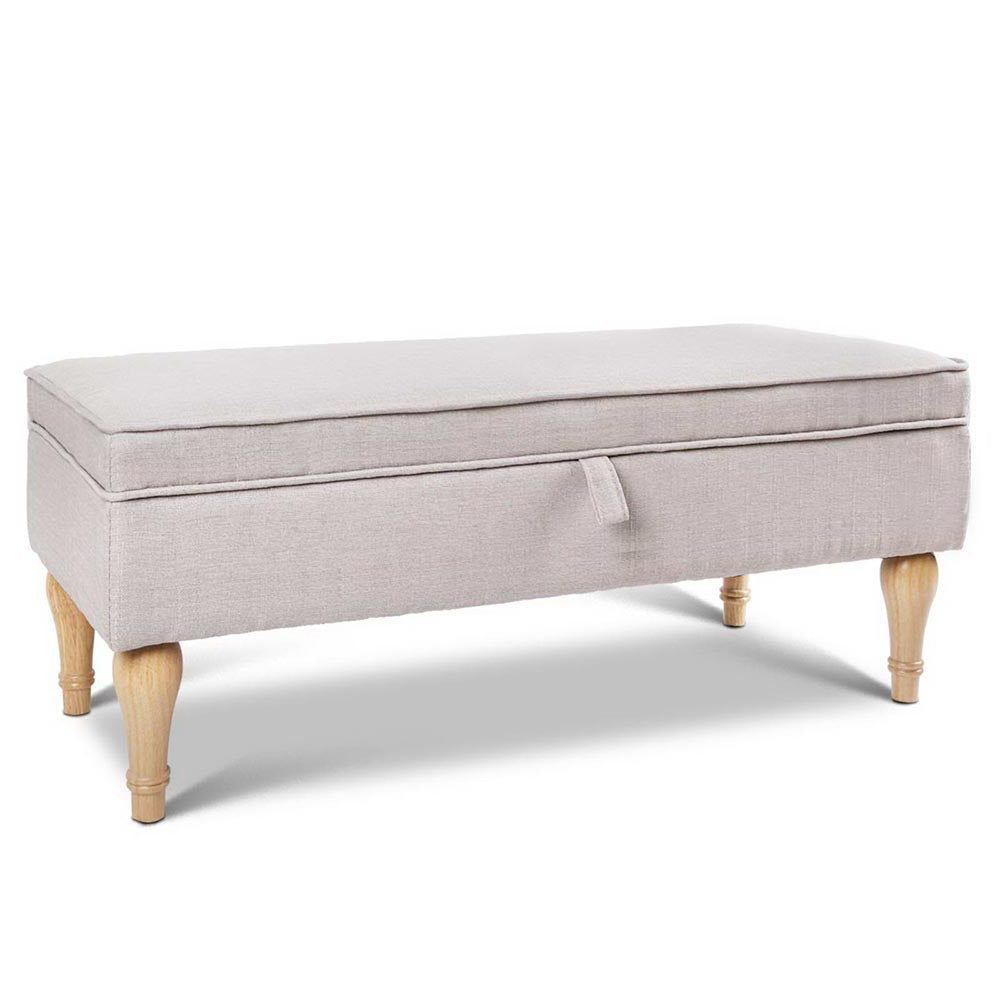 Artiss Fabric Storage Ottoman - Beige