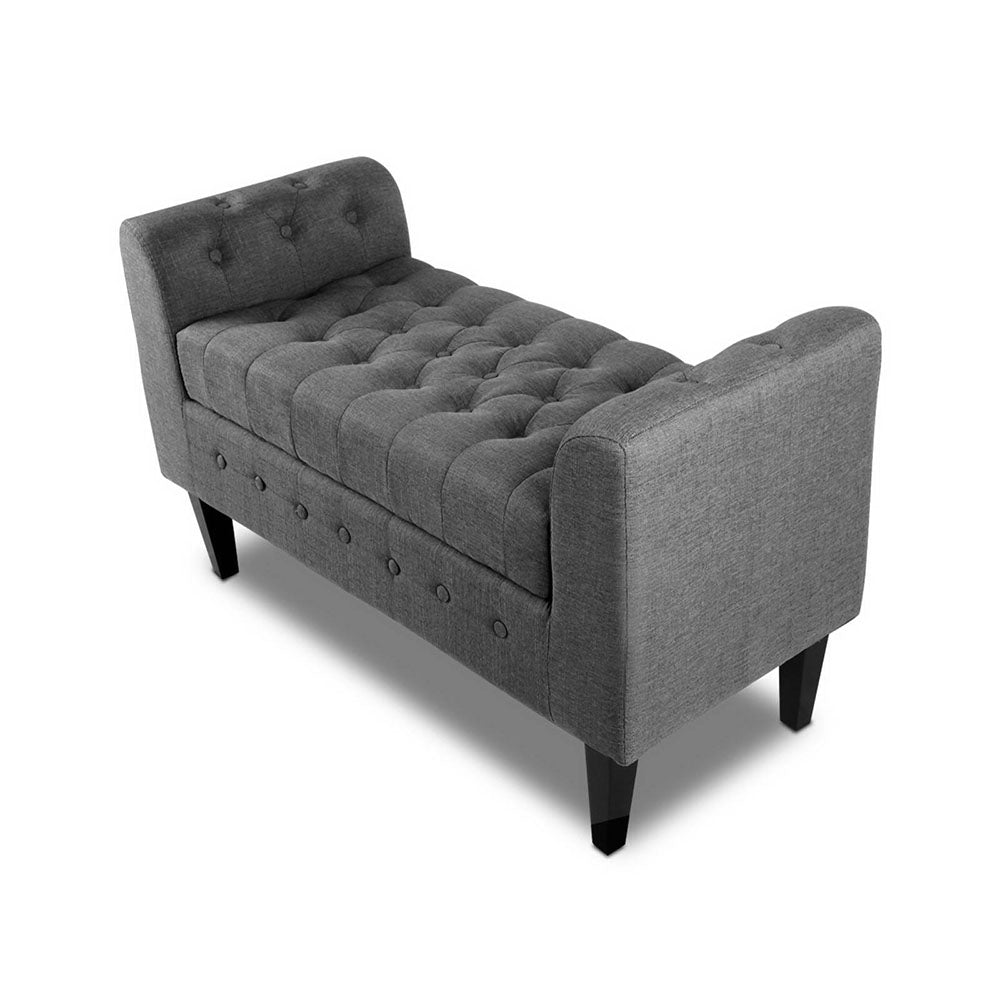 Artiss Fabric Storage Ottoman - Grey