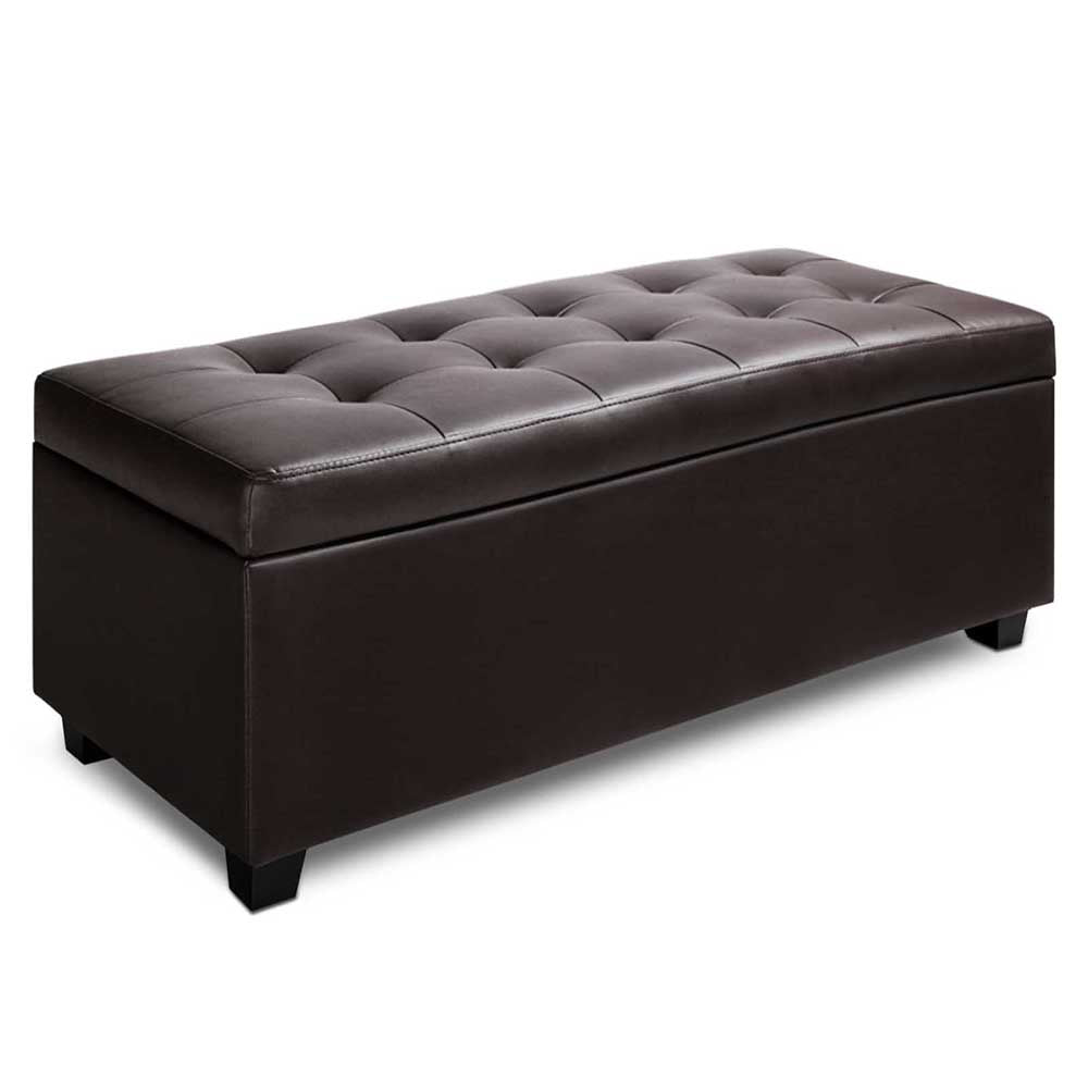 Artiss PU Leather Storage Ottoman - Brown