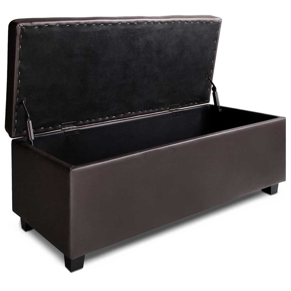 Artiss PU Leather Storage Ottoman - Brown