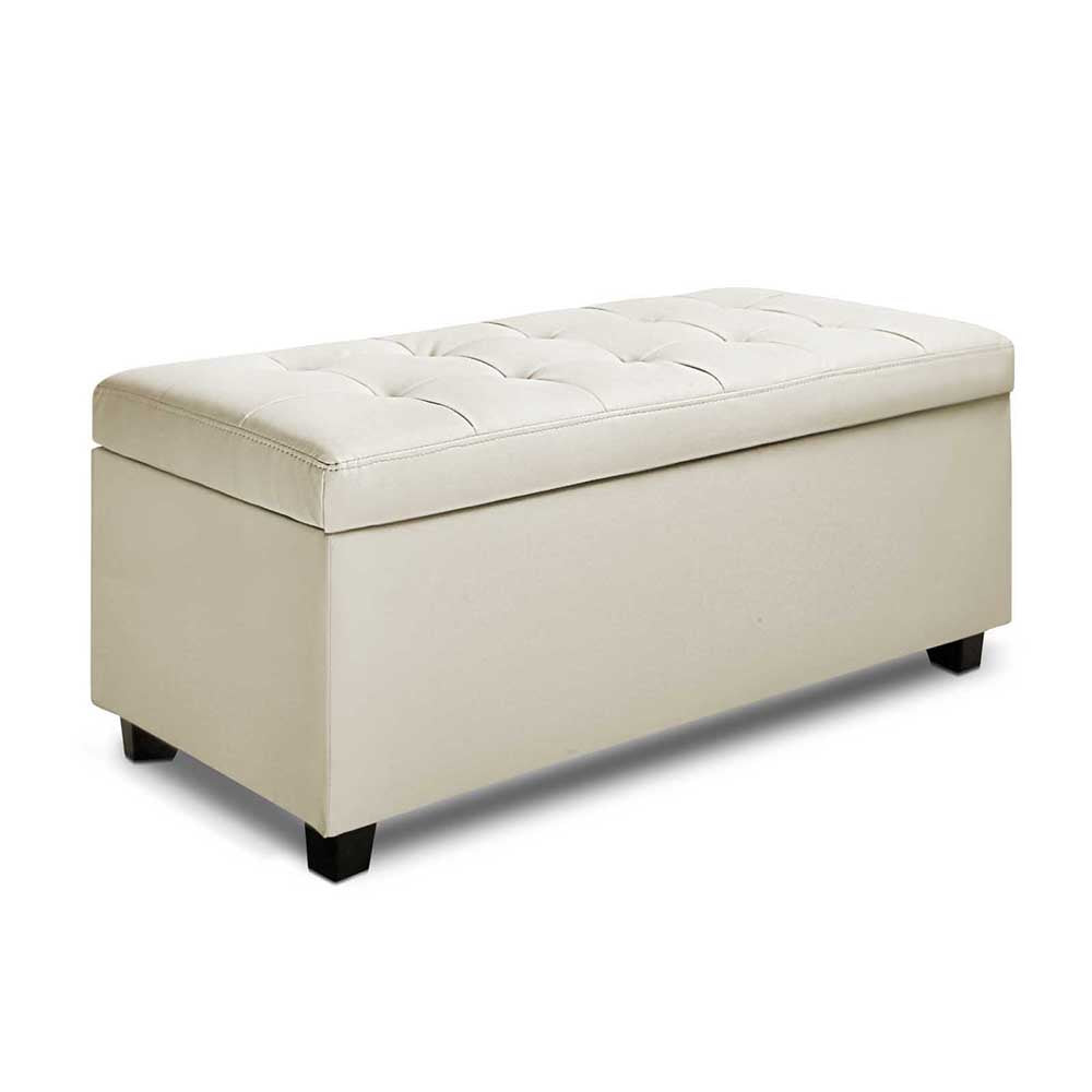 Artiss PU Leather Storage Ottoman - Cream