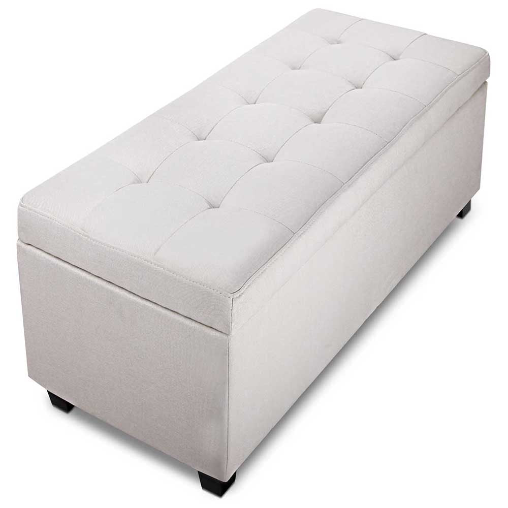 Artiss Large Fabric Storage Ottoman - Beige