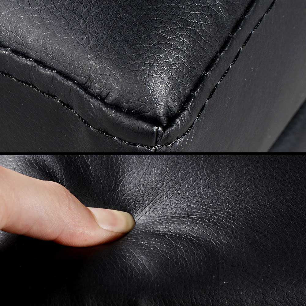 Artiss Faux PU Leather Storage Ottoman - Black