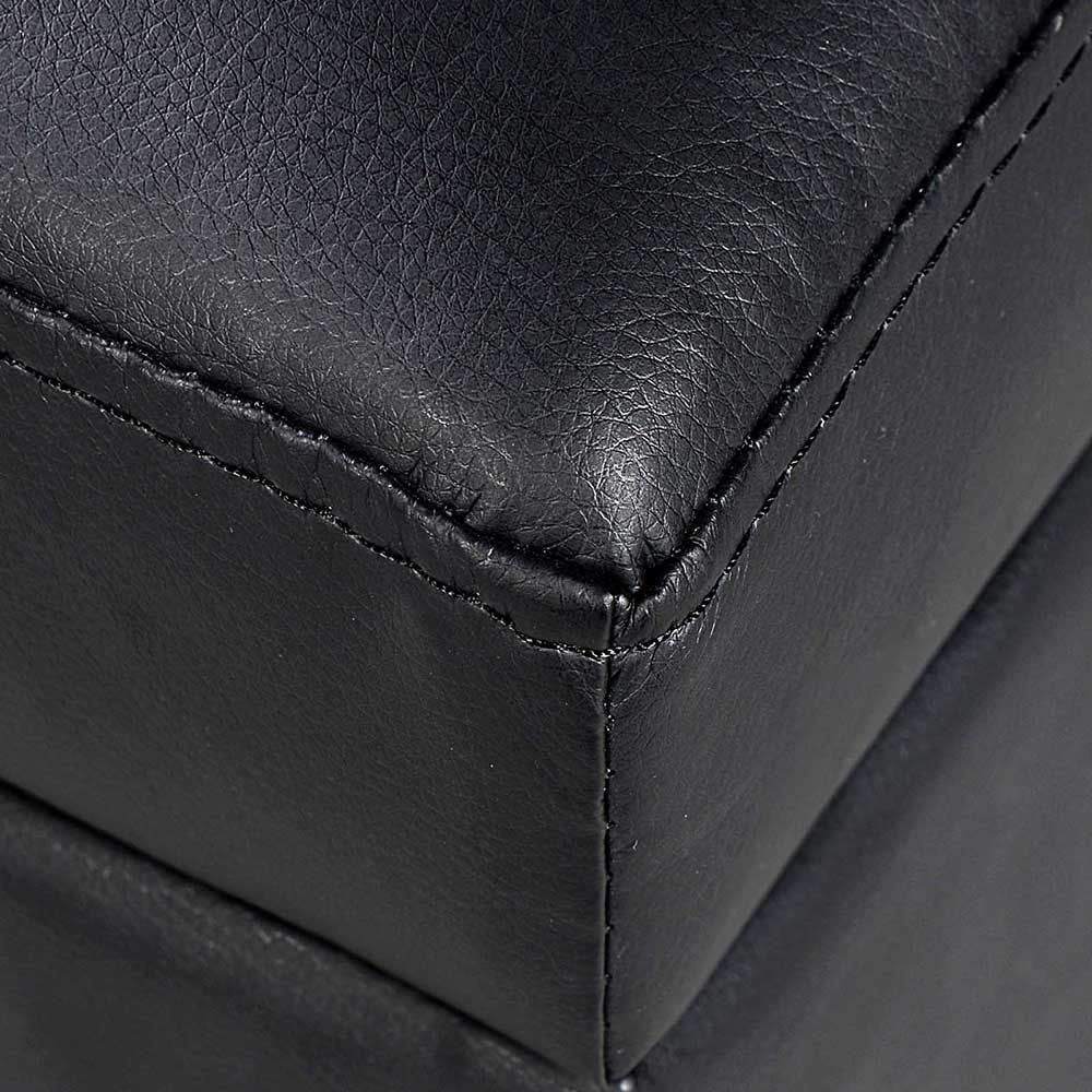 Artiss Faux PU Leather Storage Ottoman - Black