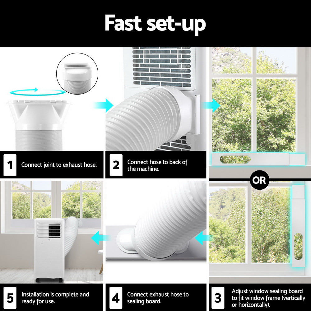 Devanti Portable Air Conditioner Window Kit Cooling Mobile Fan 9000BTU 2500W