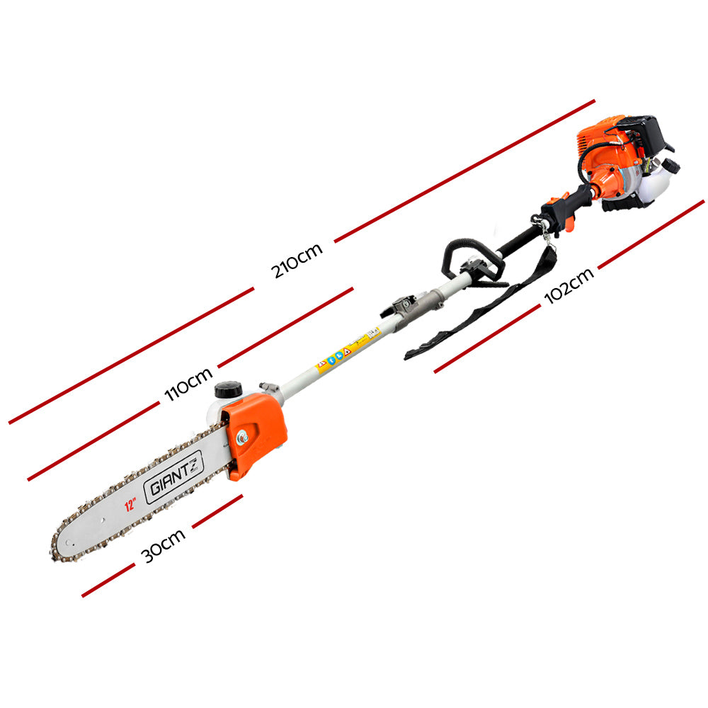 Giantz 4-STROKE Pole Chainsaw Brush Cutter Hedge Trimmer Saw Multi Tool