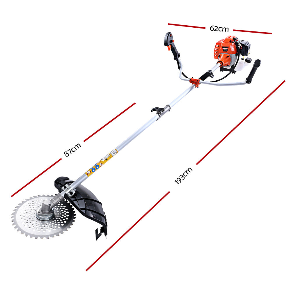 Giantz 62CC Pole Chainsaw Petrol 7 In 1 Brush Cutter Whipper Snipper Multi Tools