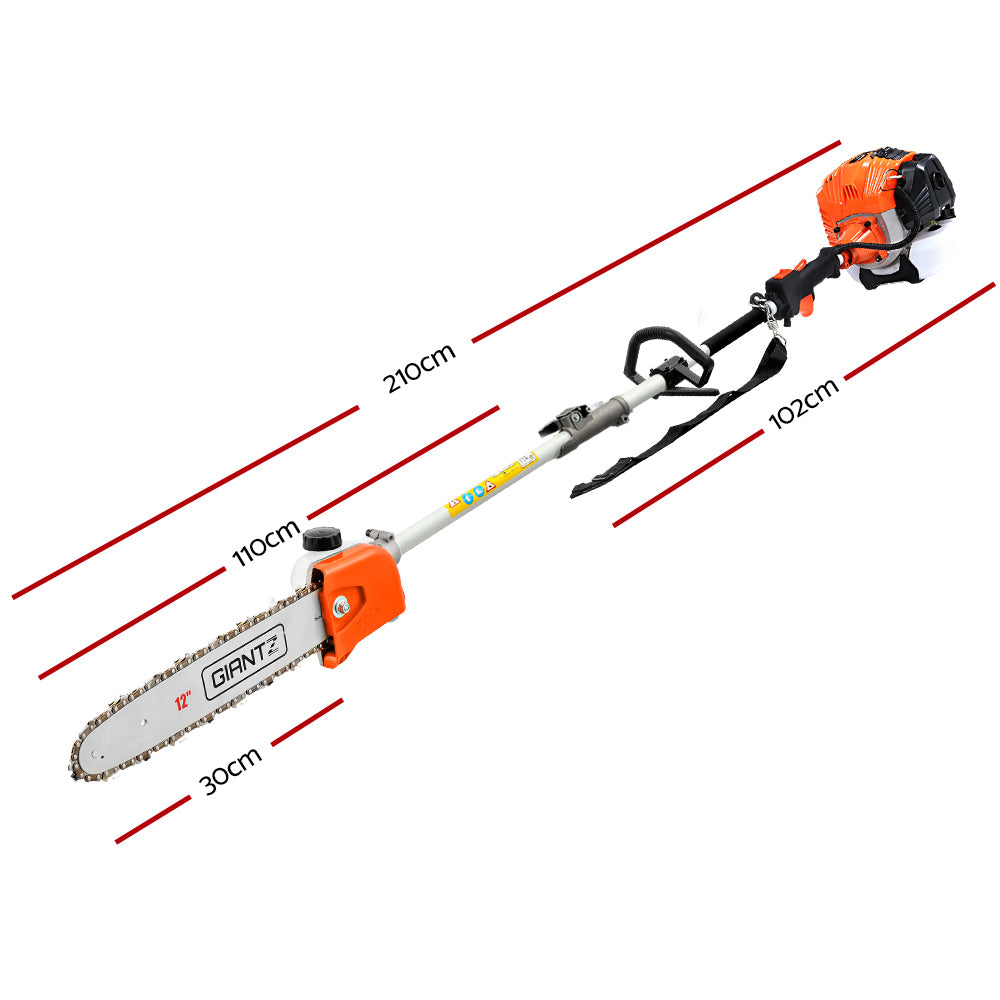 Giantz 65cc Petrol Pole Chainsaw Pruners 2 Stroke Long Chainsaws Hedge trimmer Brush Cutter Chain Saw Whipper Snipper Multi Tool
