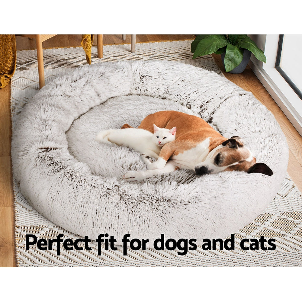 i.Pet Pet bed Dog Cat Calming Pet bed Extra Large 110cm Charcoal Sleeping Comfy Washable