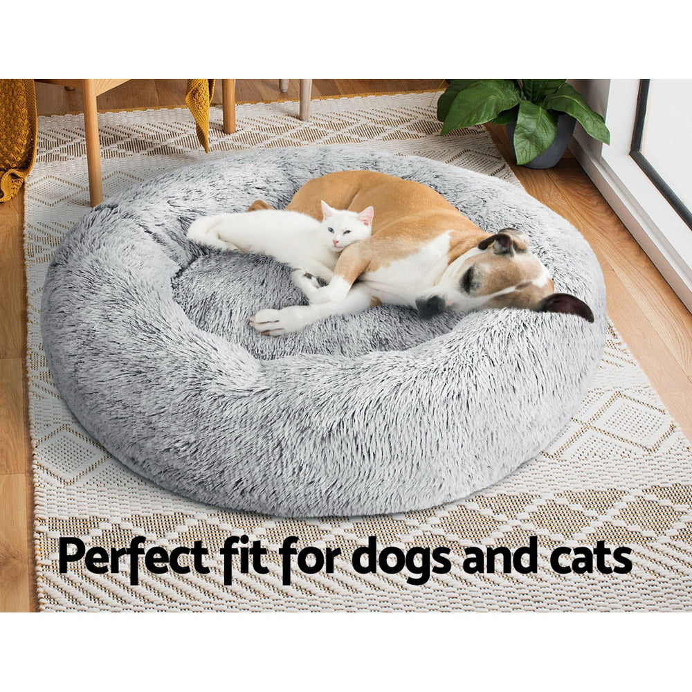 i.Pet Pet bed Dog Cat Calming Pet bed Large 90cm Charcoal Sleeping Comfy Cave Washable