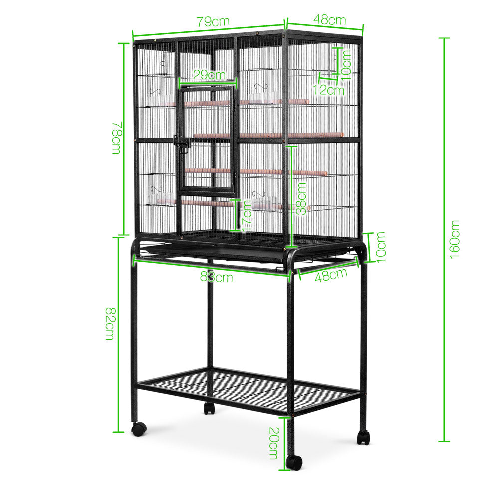 i.Pet Bird Cage Pet Cages Aviary 144CM Large Travel Stand Budgie Parrot Toys