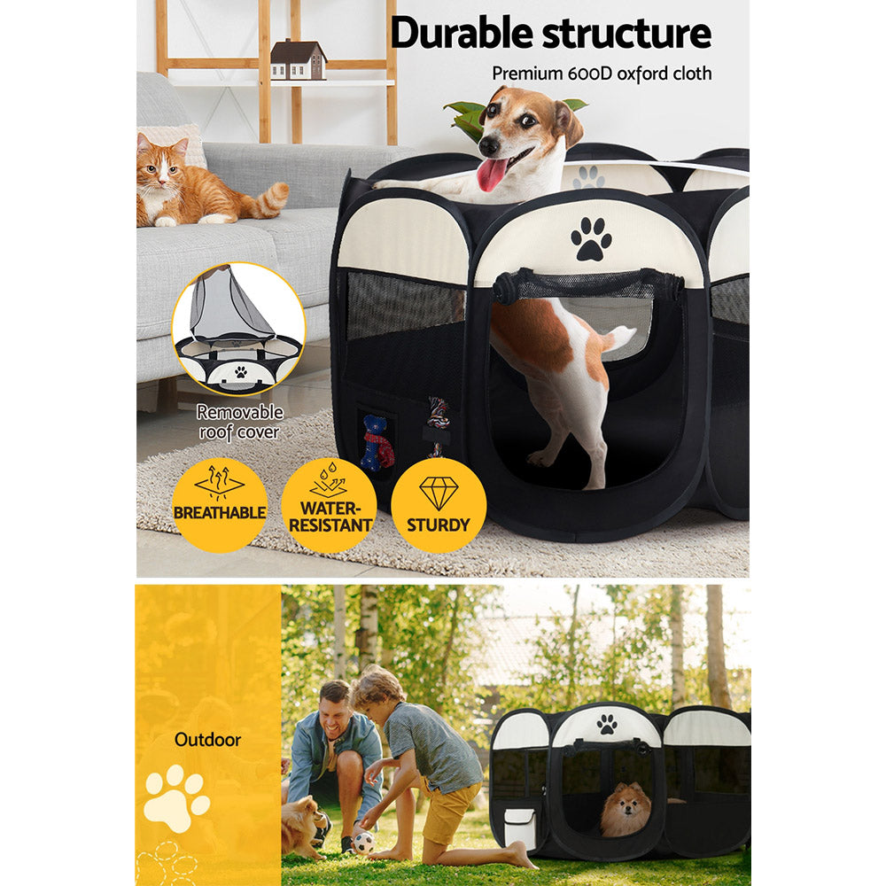 i.Pet Dog Playpen Pet Playpen Enclosure Crate 8 Panel Play Pen Tent Bag Puppy Fence 2XL