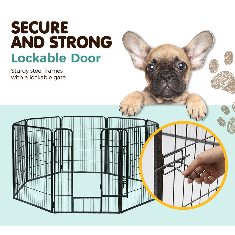 i.Pet 40" Pet Dog Playpen Kennel Puppy Enclosure Fence Cage Play Pen 8 Panel