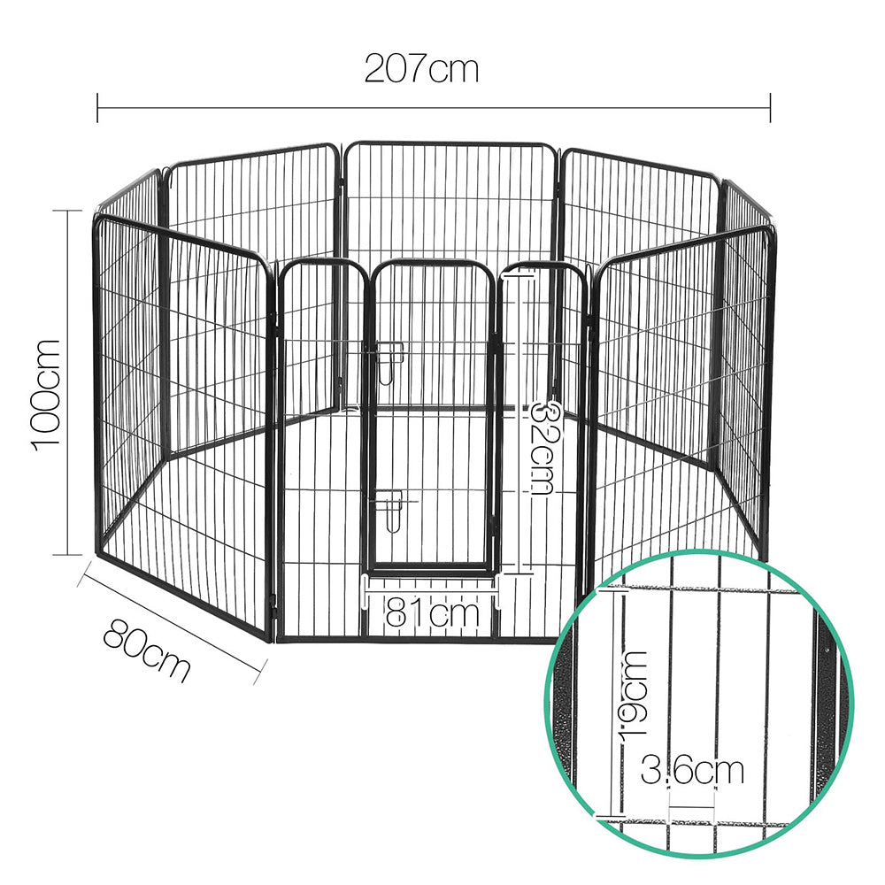 i.Pet 8 Panel Pet Dog Playpen Puppy Exercise Cage Enclosure Fence Play Pen 80x100cm