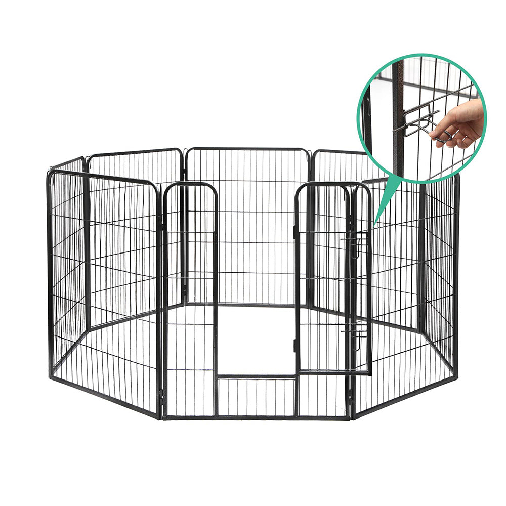 i.Pet 8 Panel Pet Dog Playpen Puppy Exercise Cage Enclosure Fence Play Pen 80x100cm