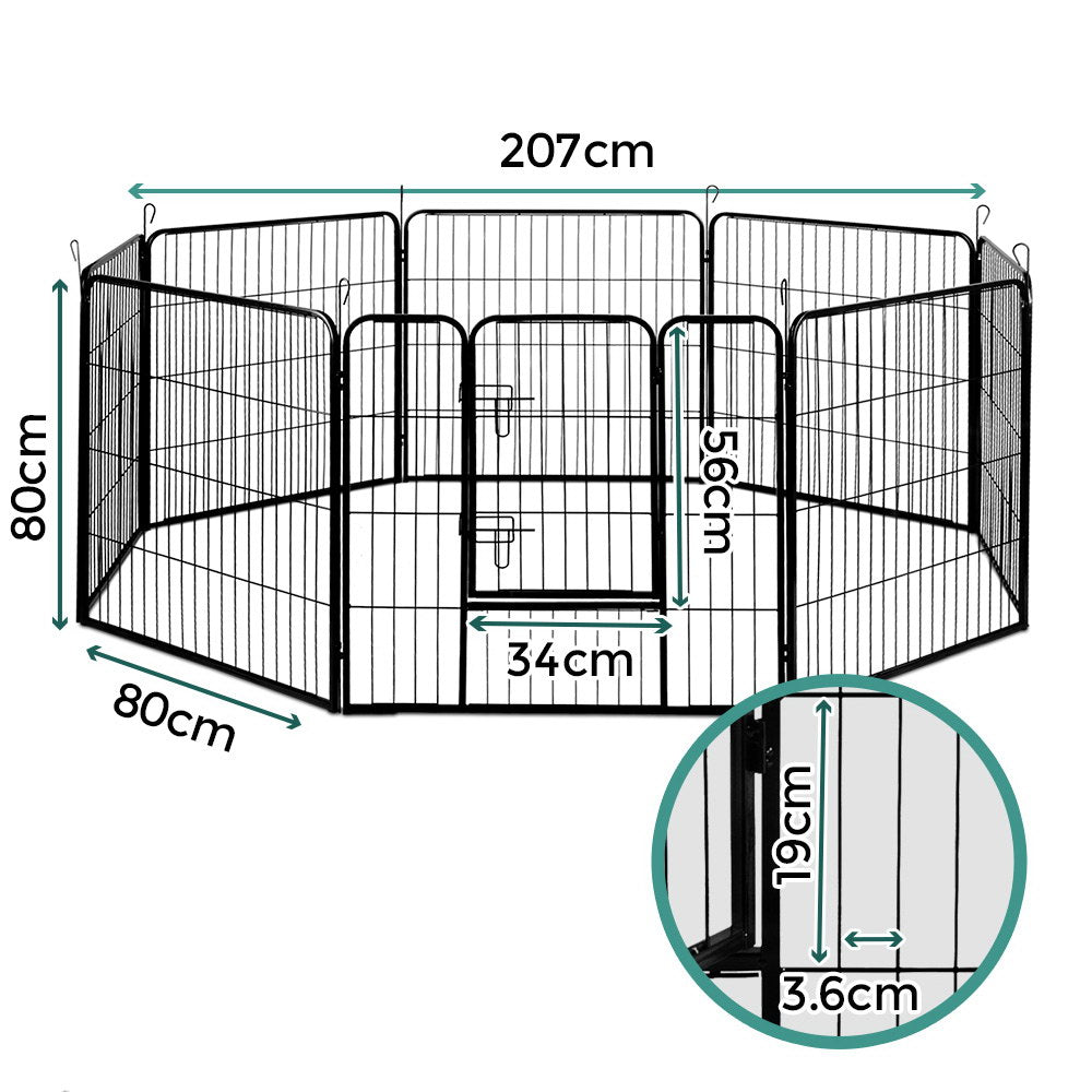 i.Pet Pet Playpen Dog Playpen 8 Panel Exercise Cage Enclosure Fence 80x80cm