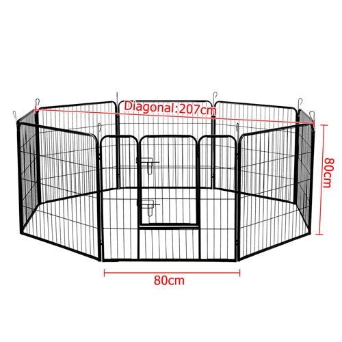 i.Pet 8 Panel Pet Dog Playpen Puppy Exercise Cage Enclosure Fence Play Pen 80x80cm