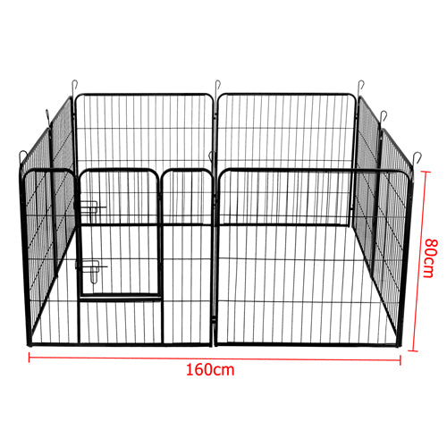 i.Pet 8 Panel Pet Dog Playpen Puppy Exercise Cage Enclosure Fence Play Pen 80x80cm