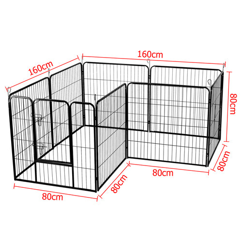 i.Pet 8 Panel Pet Dog Playpen Puppy Exercise Cage Enclosure Fence Play Pen 80x80cm