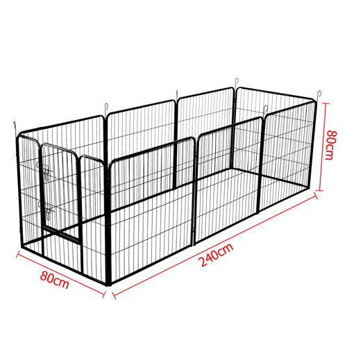 i.Pet 8 Panel Pet Dog Playpen Puppy Exercise Cage Enclosure Fence Play Pen 80x80cm