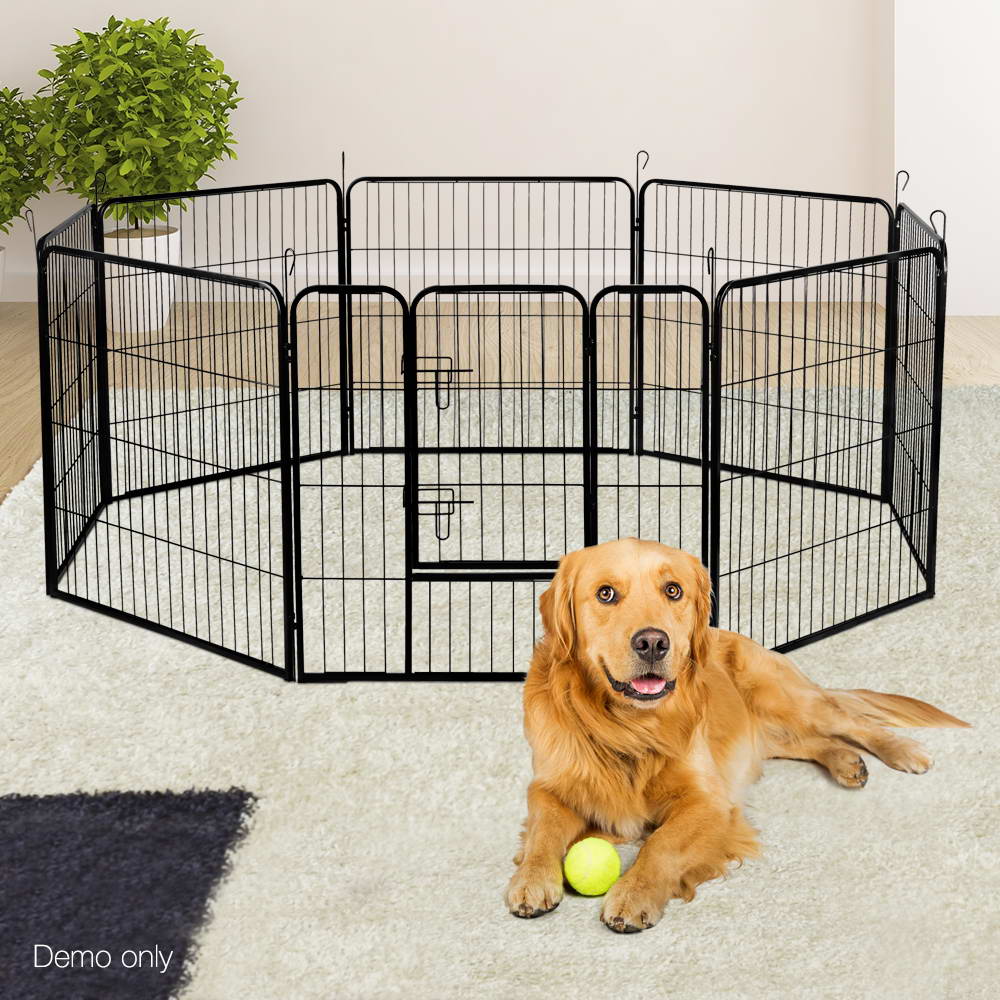 i.Pet 8 Panel Pet Dog Playpen Puppy Exercise Cage Enclosure Fence Play Pen 80x80cm