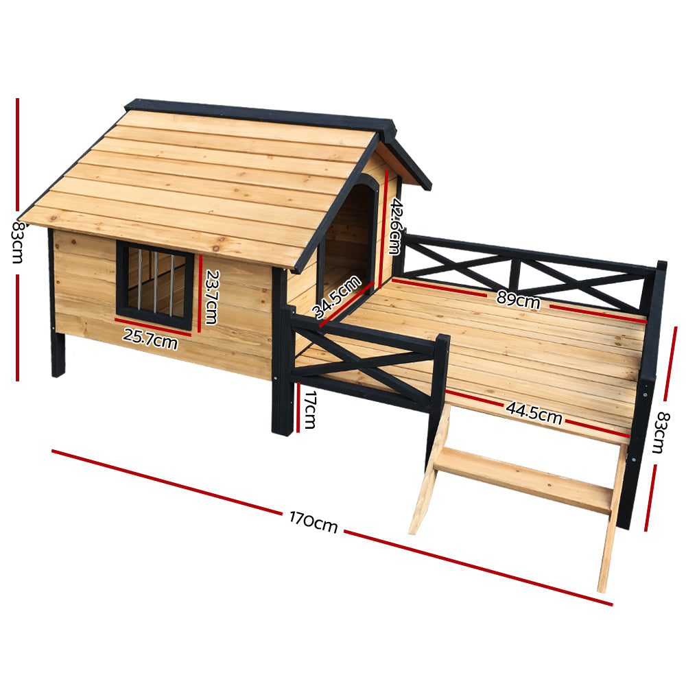 i.Pet Dog Kennel Kennels Outdoor Wooden Pet House Puppy Extra Large XXL Outside