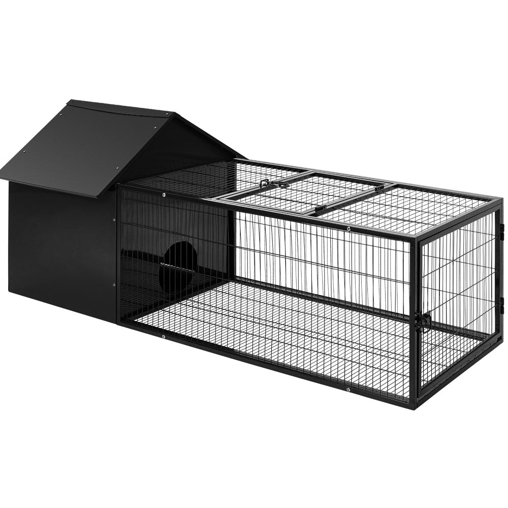 i.Pet Rabbit Cage Hutch Cages Indoor Outdoor Hamster Enclosure Pet Metal Carrier 162CM Length