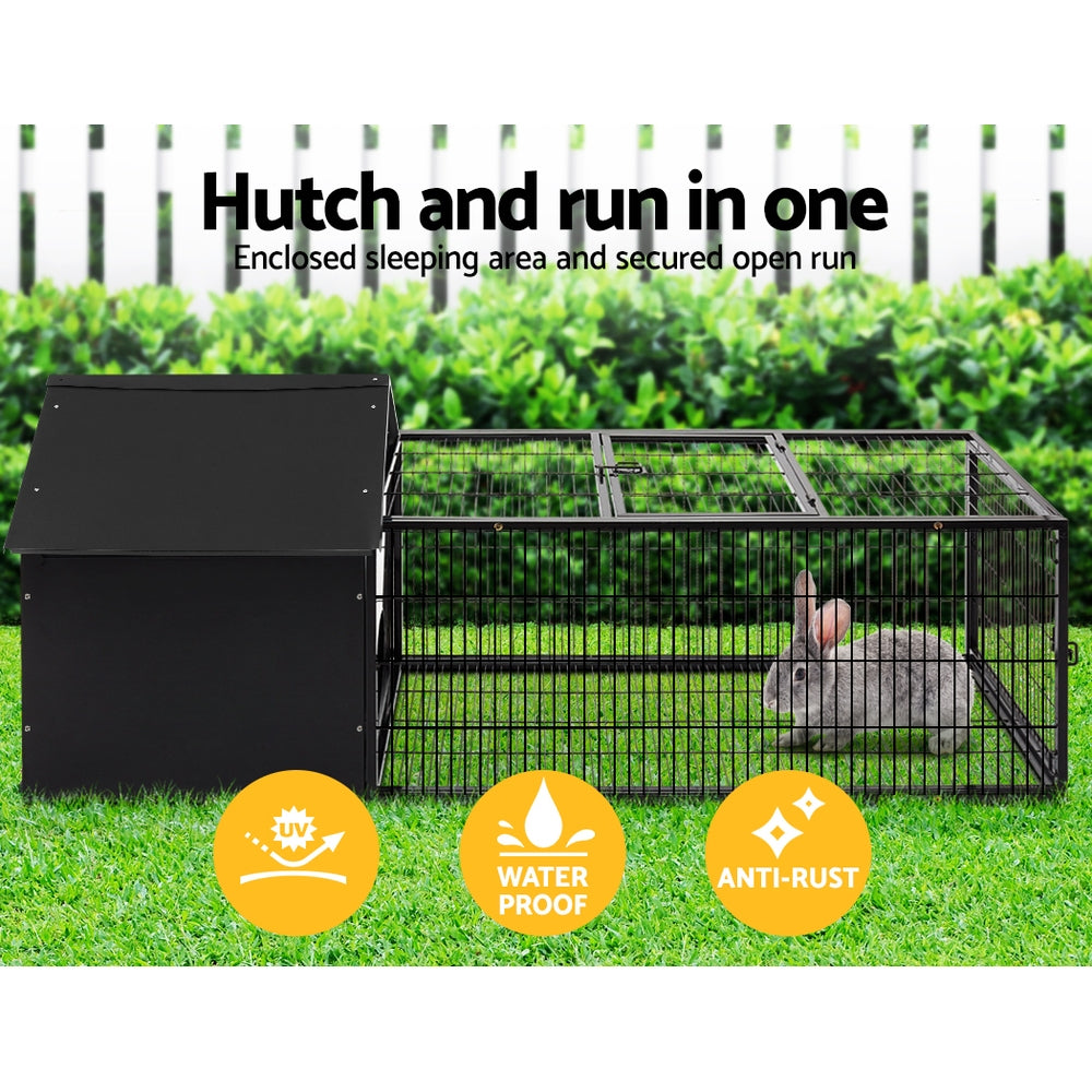 i.Pet Rabbit Cage Hutch Cages Indoor Outdoor Hamster Enclosure Pet Metal Carrier 162CM Length