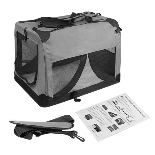 i.Pet Extra Large Portable Soft Pet Carrier- Grey