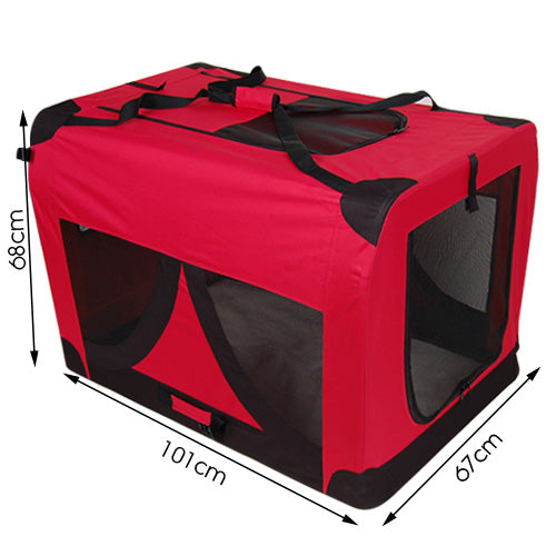 i.Pet Extra Large Portable Soft Pet Carrier- Red