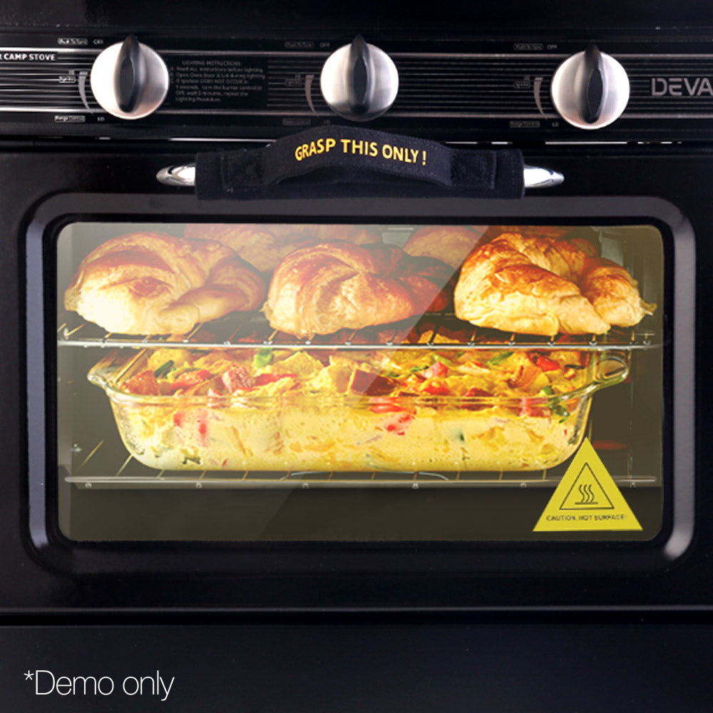 Devanti 3 Burner Portable Oven - Black & Yellow