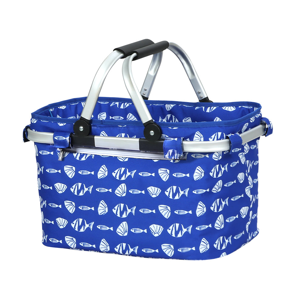 Alfresco Picnic Bag Basket FoldingHamper Camping Hiking Insulated