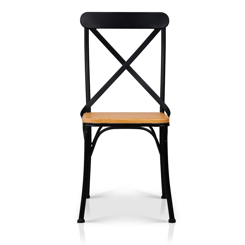 Artiss Set of 2 Metal Dining Chairs - Black