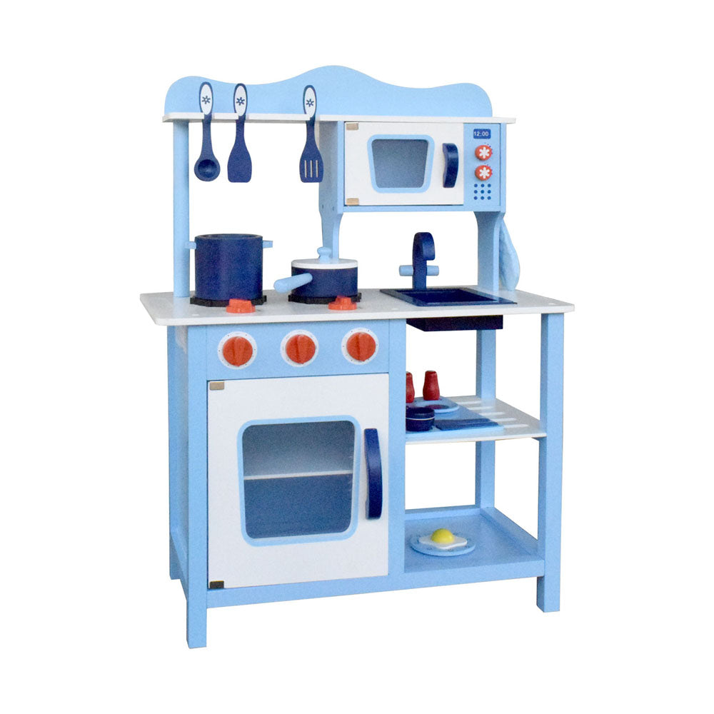 Keezi Kids Wooden Kitchen Play Set - Blue