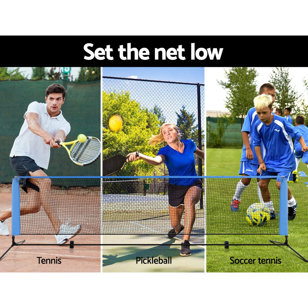 Everfit Portable Sports Net Stand Badminton Volleyball Tennis Soccer 4m 4ft Blue