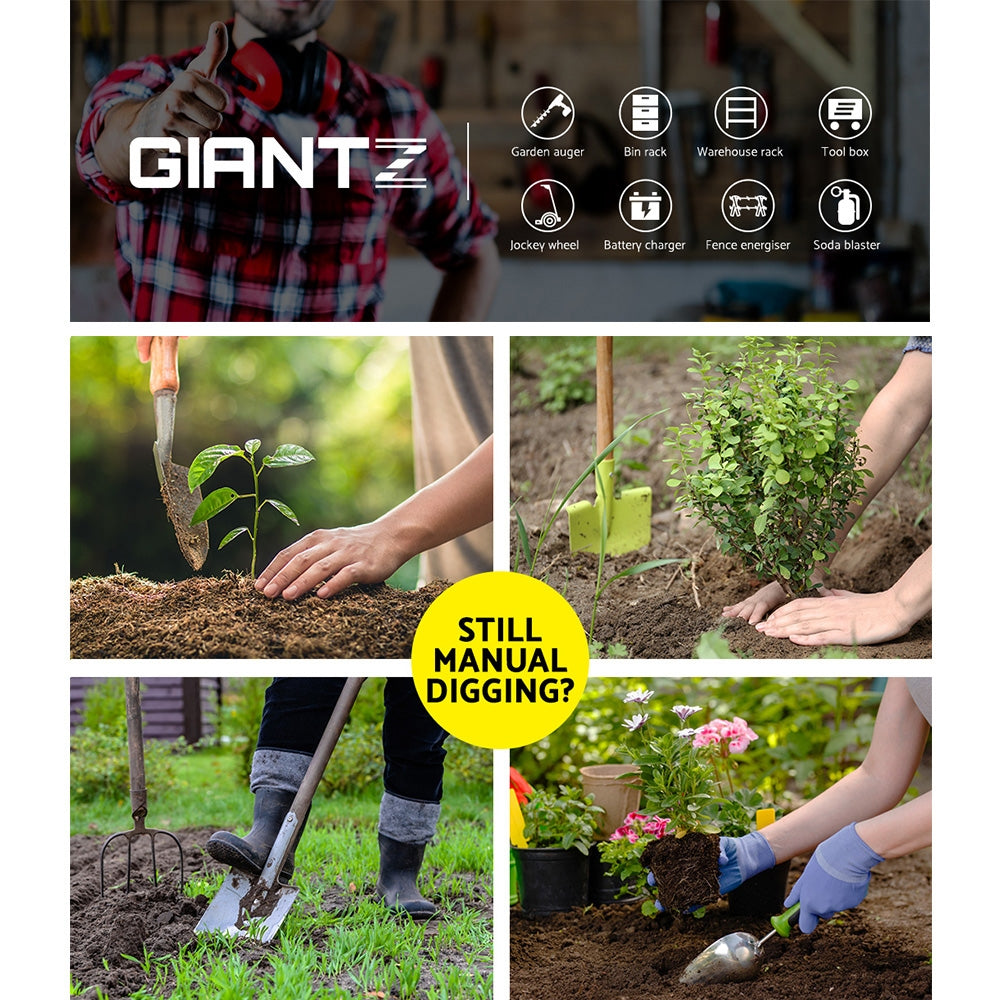 GIANTZ Power Garden Auger Small Earth Planter 75 X 600MM Black