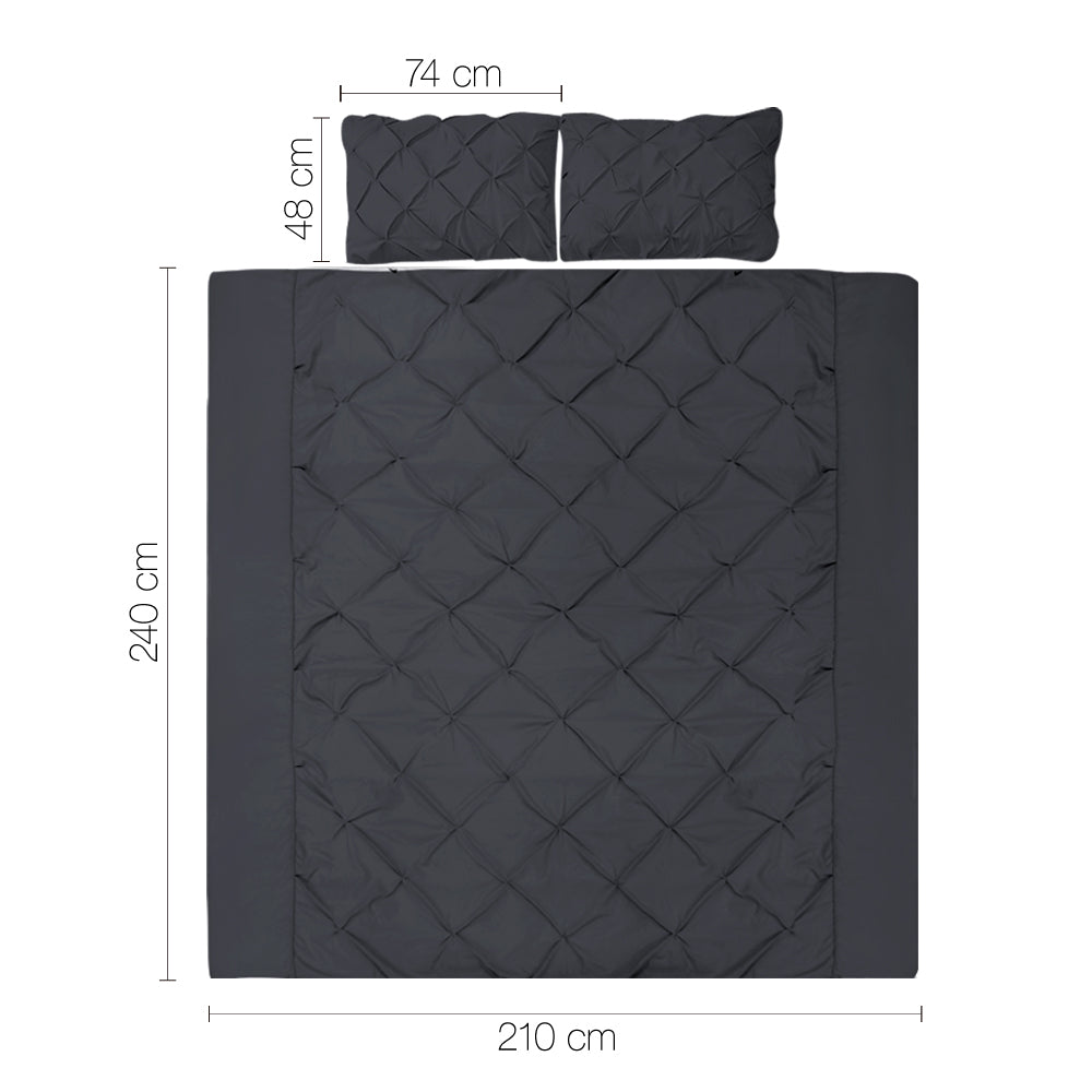 Giselle Bedding King Size Quilt Cover Set - Black