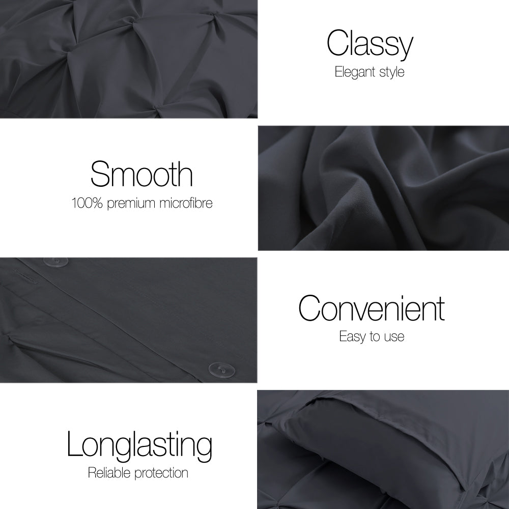 Giselle Bedding King Size Quilt Cover Set - Black