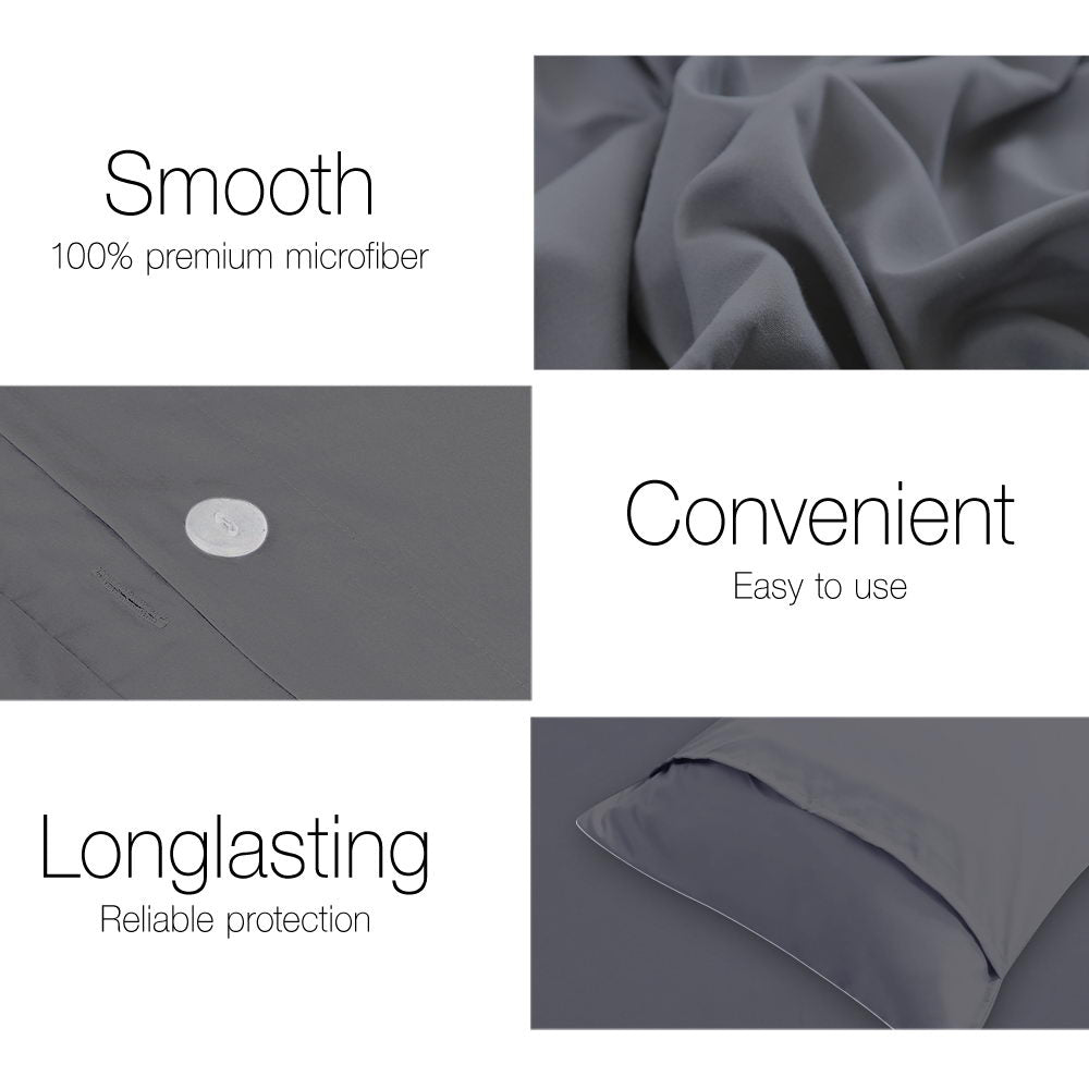 Giselle Bedding Queen Size Classic Quilt Cover Set - Charcoal
