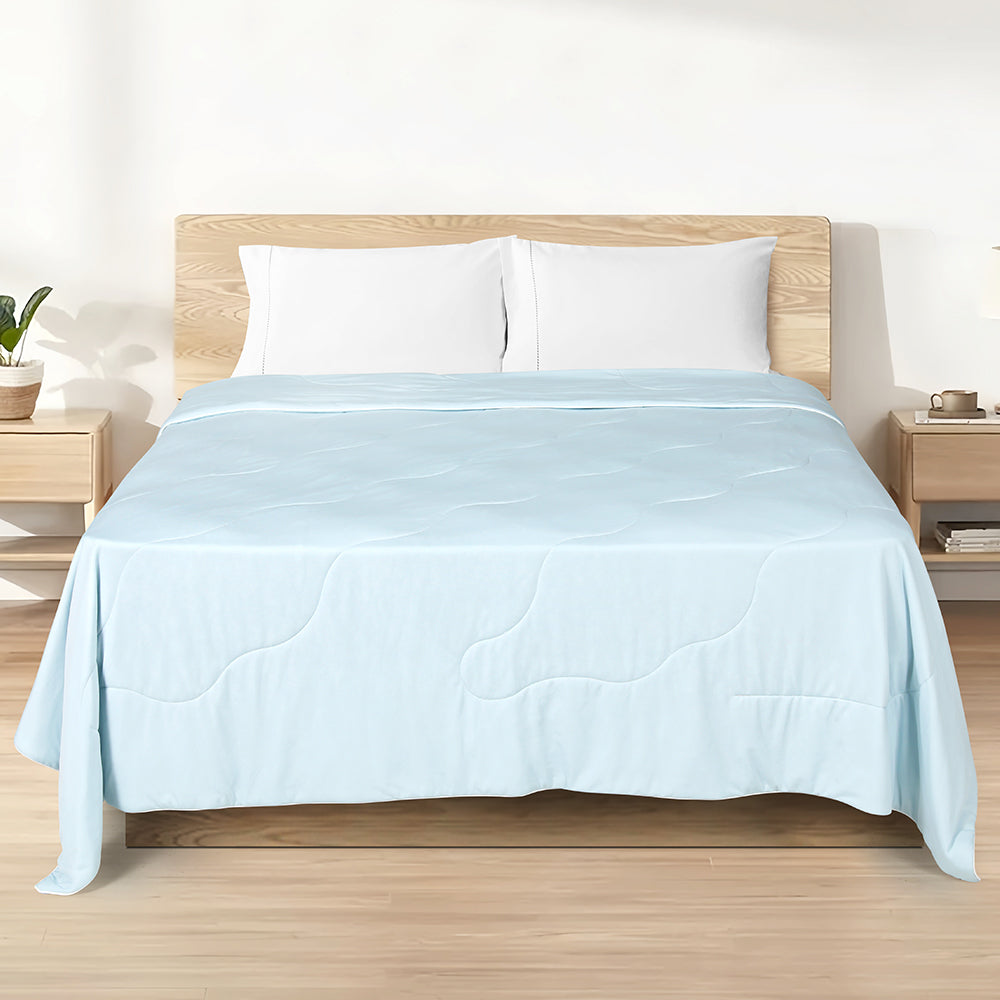 Giselle Cooling Quilt Summer Comforter Blanket Blue King