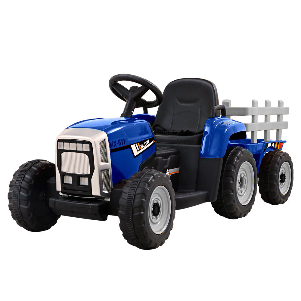 Rigo Ride On Car Tractor Toy Kids Electric Cars 12V Battery Child Toddlers Blue