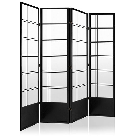 Artiss 4 Panel Wooden Room Divider - Black