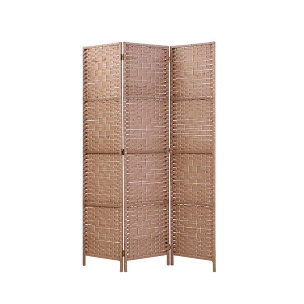 Artiss 3 Panel Room Divider Screen Privacy Rattan Dividers Stand Fold Natural