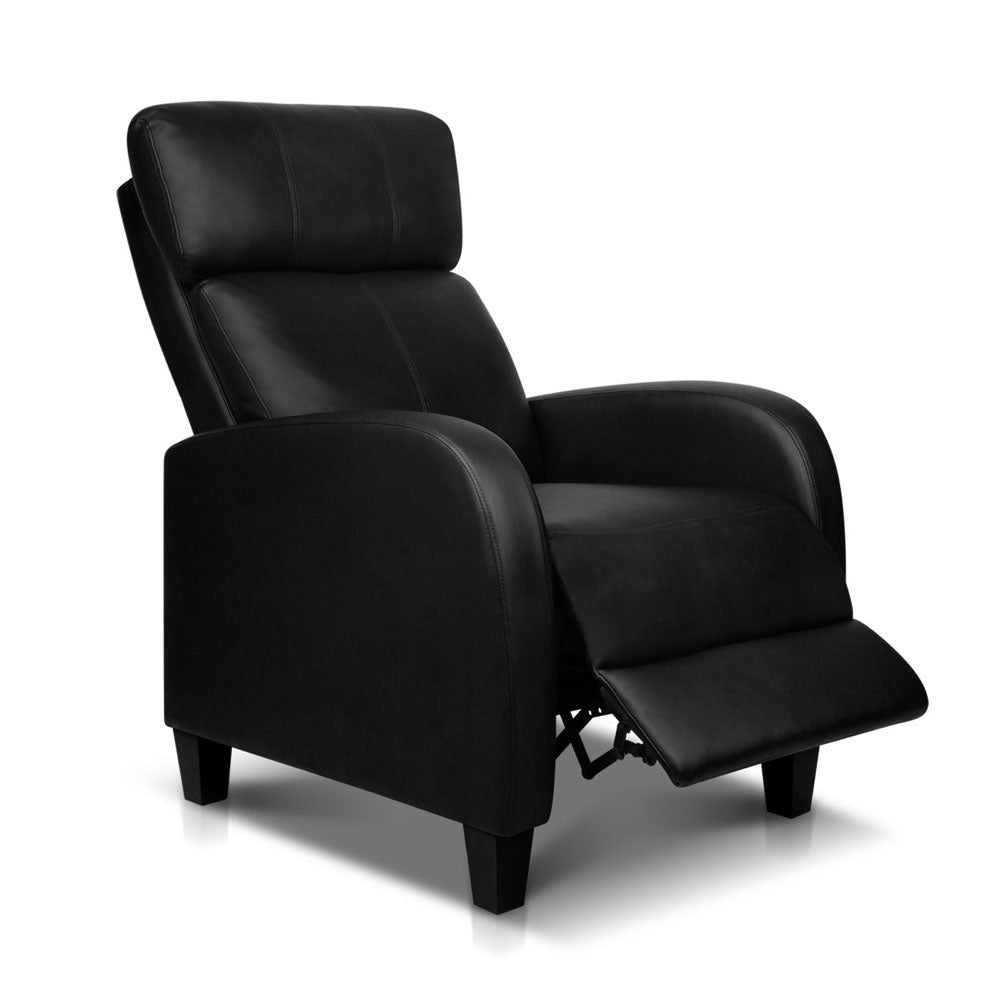 Artiss PU Leather Reclining Armchair - Black